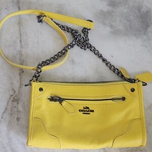 Coach Vibrant Yellow Leather Crossbody Bag